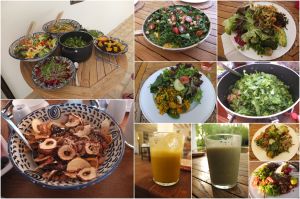 Some of the delicious meals served at Olive Retreat